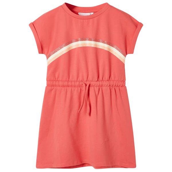 Robe pour enfants avec cordon de serrage corail 128