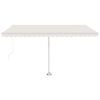 vidaXL Auvent manuel r&eacute;tractable avec LED 450x350 cm Cr&egrave;me