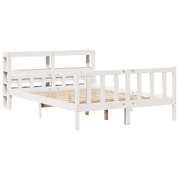 vidaXL Cadre de lit sans matelas blanc 160x200 cm bois de pin massif