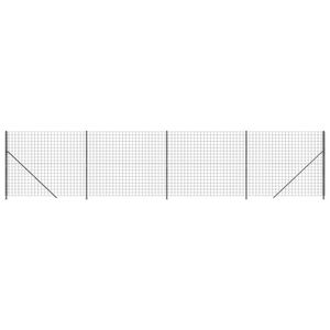 vidaXL Cl&ocirc;ture en treillis m&eacute;tallique avec bride anthracite 1,4x10 m