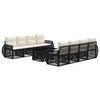vidaXL Ensemble de canap&eacute; de jardin 9 pc Noir et blanc cr&egrave;me polyrotin