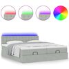 vidaXL Cadre de lit ottoman avec matelas gris clair 200x200 cm velours