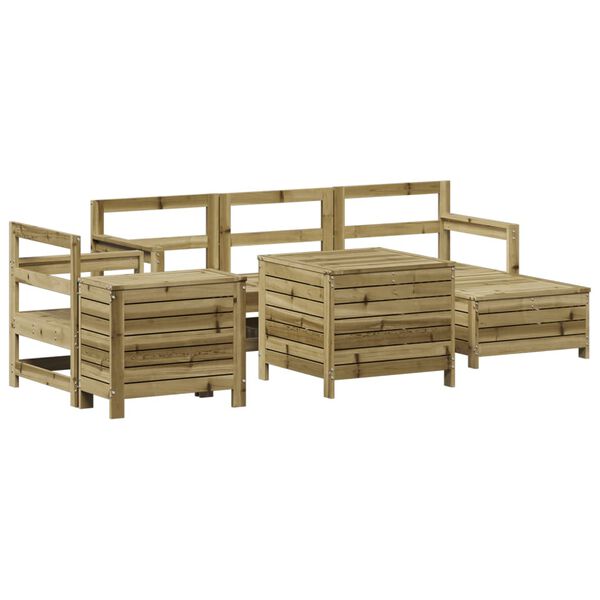vidaXL Salon de jardin 7 pcs bois de pin impr&eacute;gn&eacute;