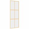 vidaXL Porte coulissante dor&eacute; 76x205 cm verre ESG clair et aluminium