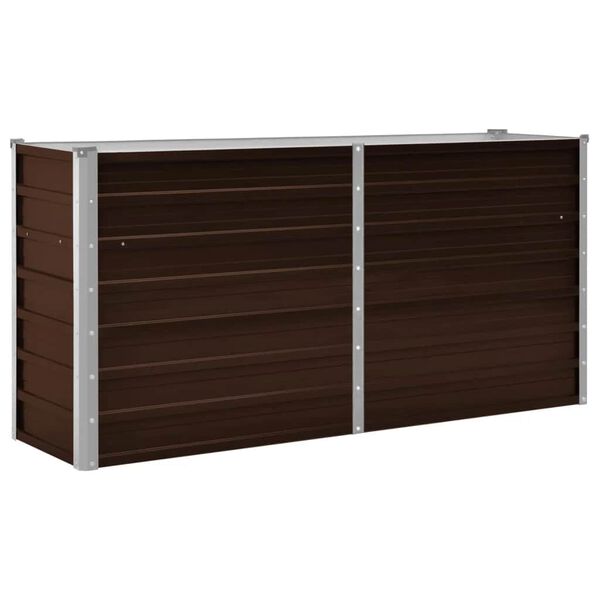vidaXL Lit sur&eacute;lev&eacute; de jardin Marron 160x40x77 cm Acier galvanis&eacute;