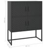 vidaXL Buffet haut Noir 80x35x100 cm Acier