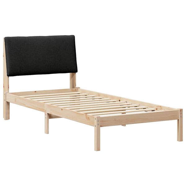 vidaXL Cadre de lit Marron et noir 100 x 200 cm Bois massif en pin