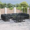 vidaXL Ensemble de canap&eacute; de jardin avec coussin 13 pcs Noir Aluminium
