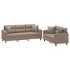 vidaXL Ensemble de canap&eacute;s 2 pcs avec coussins Taupe Tissu microfibre