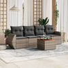 vidaXL Salon de jardin 5 pcs avec coussins gris r&eacute;sine tress&eacute;e