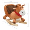 vidaXL Cheval &agrave; bascule avec dossier Peluche 60x32x50 cm Marron