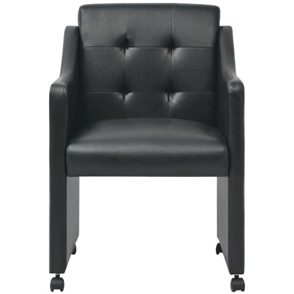 vidaXL Chaises &agrave; manger lot de 2 noir similicuir