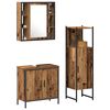 vidaXL Ensemble de mobilier de salle de bain avec &eacute;tag&egrave;re 3 pcs Marron