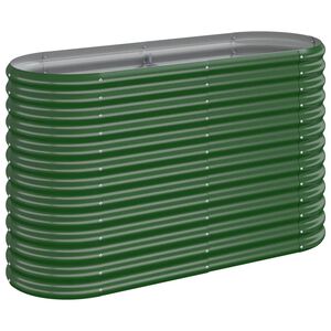 vidaXL Lit sur&eacute;lev&eacute; de jardin Acier galvanis&eacute; 114x40x68 cm Vert
