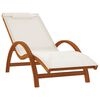 vidaXL Chaise longue avec coussin blanc textil&egrave;ne/bois massif peuplier