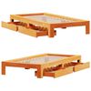 vidaXL Cadre de lit sans matelas cire marron 100x200cm bois pin massif