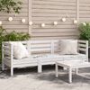 vidaXL Canap&eacute; de jardin 3 places blanc bois de pin massif