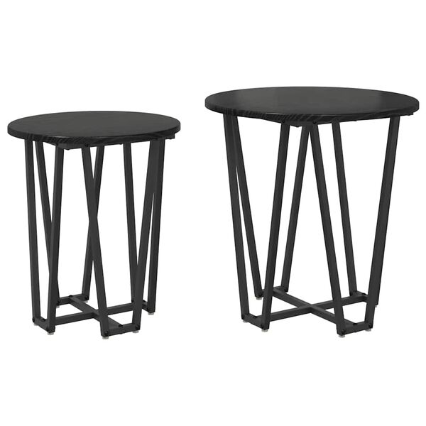 vidaXL Ensemble de tables d'appoint 2 pcs Ch&ecirc;ne noir
