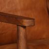 vidaXL Canap&eacute; &agrave; 2 places Cuir v&eacute;ritable avec bois d'acacia Marron