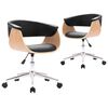 vidaXL Chaises pivotantes &agrave; manger lot de 2 noir similicuir