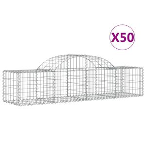vidaXL Paniers &agrave; gabions arqu&eacute;s 50 pcs 200x50x40/60 cm fer galvanis&eacute;