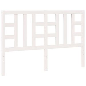 vidaXL T&ecirc;te de lit Blanc 156x4x100 cm Bois massif de pin