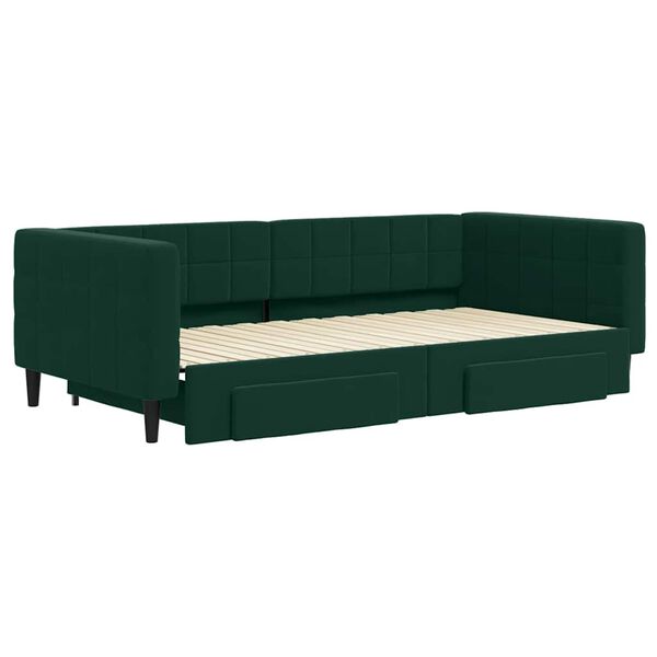 vidaXL Lit de jour avec gigogne et tiroirs sans matelas 100x200 cm