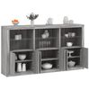 vidaXL Buffet avec lumi&egrave;res LED sonoma gris 181,5x37x100 cm