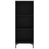 vidaXL Buffet haut Noir 34,5x34x180 cm Bois d'ing&eacute;nierie