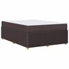 vidaXL Cadre de lit avec matelas Marron fonc&eacute; 160 x 200 cm tissu