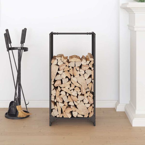 vidaXL Portant de bois chauffage noir 40x30x80 cm