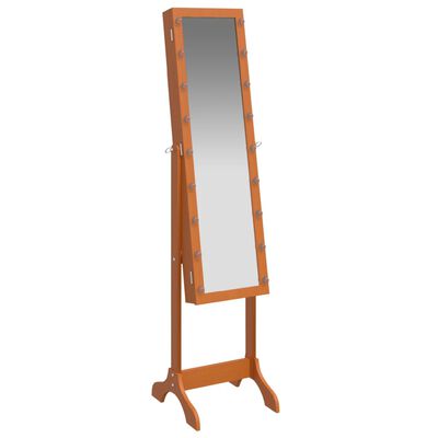 vidaXL Miroir sur pied blanc avec LED 34x37x146 cm