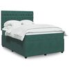 vidaXL Sommier &agrave; lattes de lit et matelas Vert fonc&eacute; 140x190cm Velours