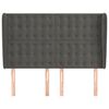vidaXL T&ecirc;te de lit avec oreilles Gris fonc&eacute; 147x23x118/128 cm Velours