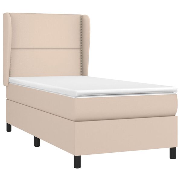 vidaXL Sommier &agrave; lattes de lit avec matelas Cappuccino 100x200 cm