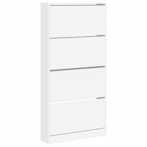 vidaXL Armoire &agrave; chaussures 4 tiroirs rabattables blanc 80x21x163,5 cm