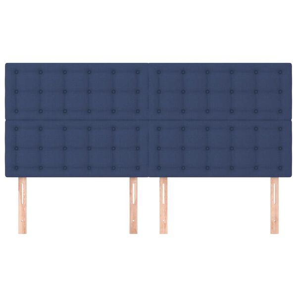 vidaXL T&ecirc;te de lit Bleu 160x5x118/128 cm Tissu