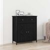 vidaXL Buffet avec tiroir Ch&ecirc;ne noir 70 x 30 x 80 cm Bois d'ing&eacute;nierie
