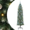 vidaXL Arbre de No&euml;l artificiel slim Vert et blanc 210 cm