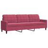 vidaXL Ensemble de canap&eacute;s 3 pcs avec coussins Rouge bordeaux Velours