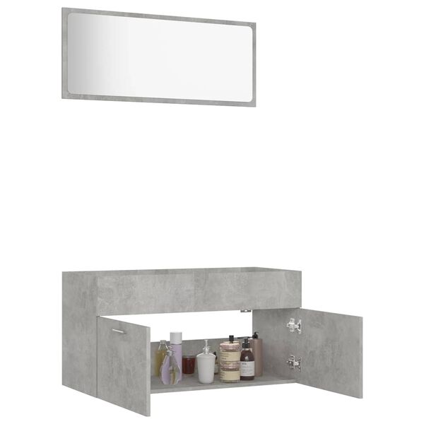 vidaXL Ensemble de meubles de salle de bain 2 pcs gris b&eacute;ton