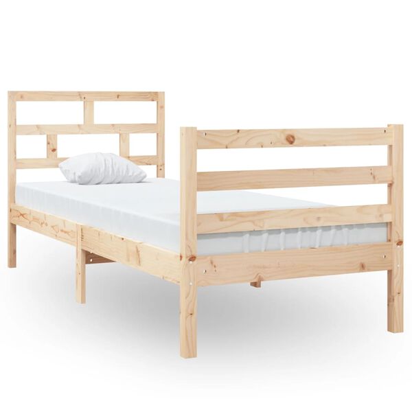 vidaXL Cadre de lit sans matelas 75x190 cm bois massif