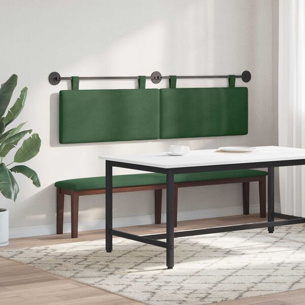 vidaXL T&ecirc;te de lit suspendue Montage mural Vert Jungle 190 x 55 x 5 cm