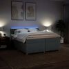 vidaXL Sommier &agrave; lattes de lit avec matelas Gris fonc&eacute; 200x200cm Tissu