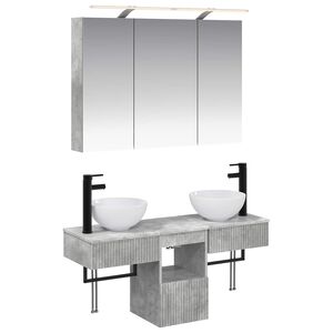 vidaXL Ensemble d'armoire de salle de bain 4 pcs Gris b&eacute;ton