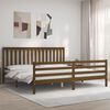 vidaXL Cadre de lit sans matelas marron miel 200x200 cm bois massif