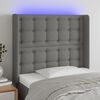 vidaXL T&ecirc;te de lit &agrave; LED Gris fonc&eacute; 93x16x118/128 cm Tissu