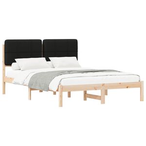 vidaXL Cadre de lit avec t&ecirc;te de lit rembourr&eacute;e Noir 150 x 200 cm