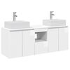 vidaXL Ensemble d'armoire de salle de bain 3 pc Blanc brillant
