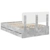 vidaXL Cadre de lit Gris B&eacute;ton 135 x 190 cm Bois d&rsquo;ing&eacute;nierie